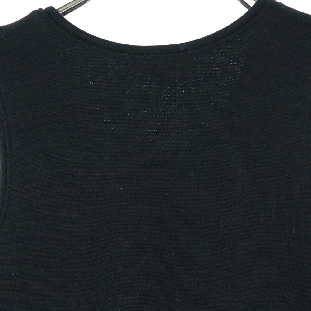 CHANEL(シャネル) ココマーク フリル ウール クルーネック ノースリーブ タンクトップ カットソー ブラウン レディース P64484V21533