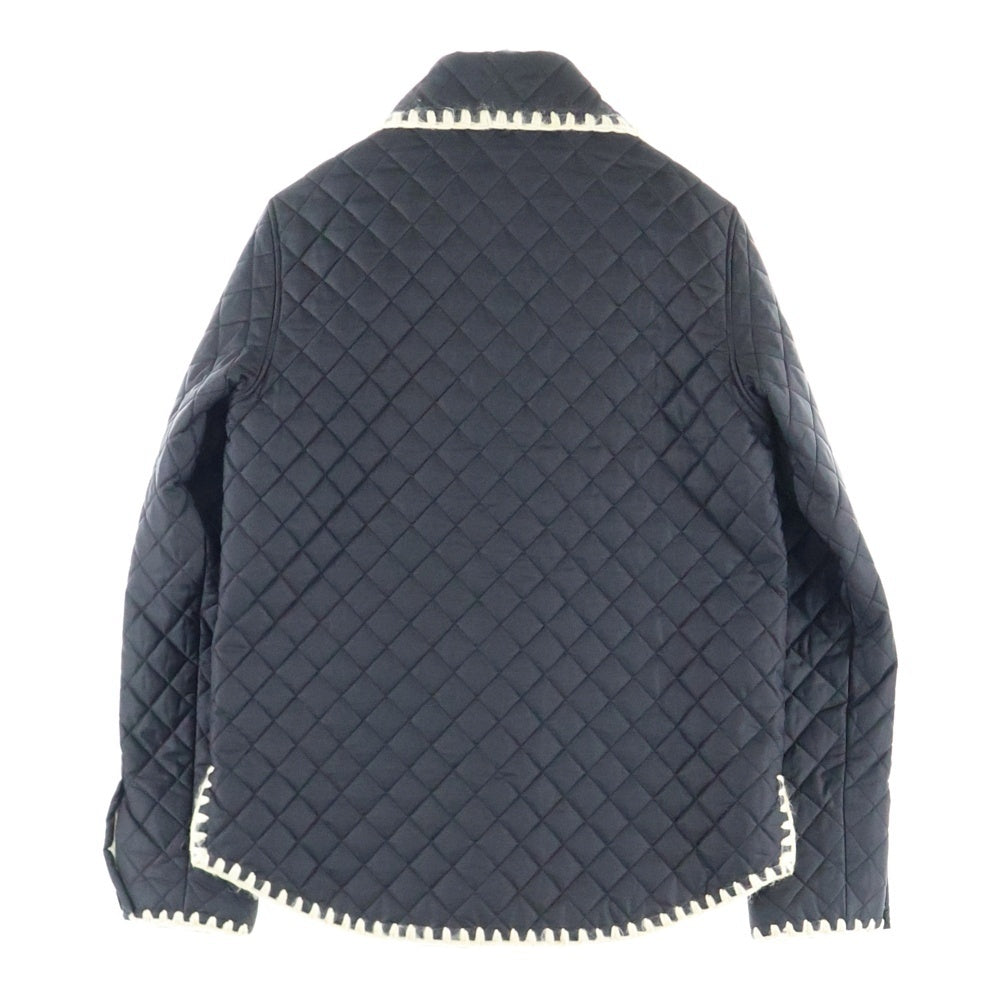 CHANEL(シャネル) COCO NEIGE ココネージュ ココマーク ワッペンロゴ キャメルステッチ ボア キルティング 中綿ジャケット ブラック レディース P59448V45266