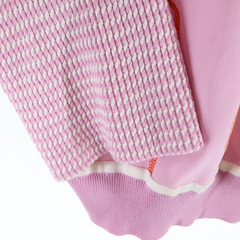 HERMES(エルメス) 23SS シェーヌダンクルボタン 柄刺繍 シルク ニット