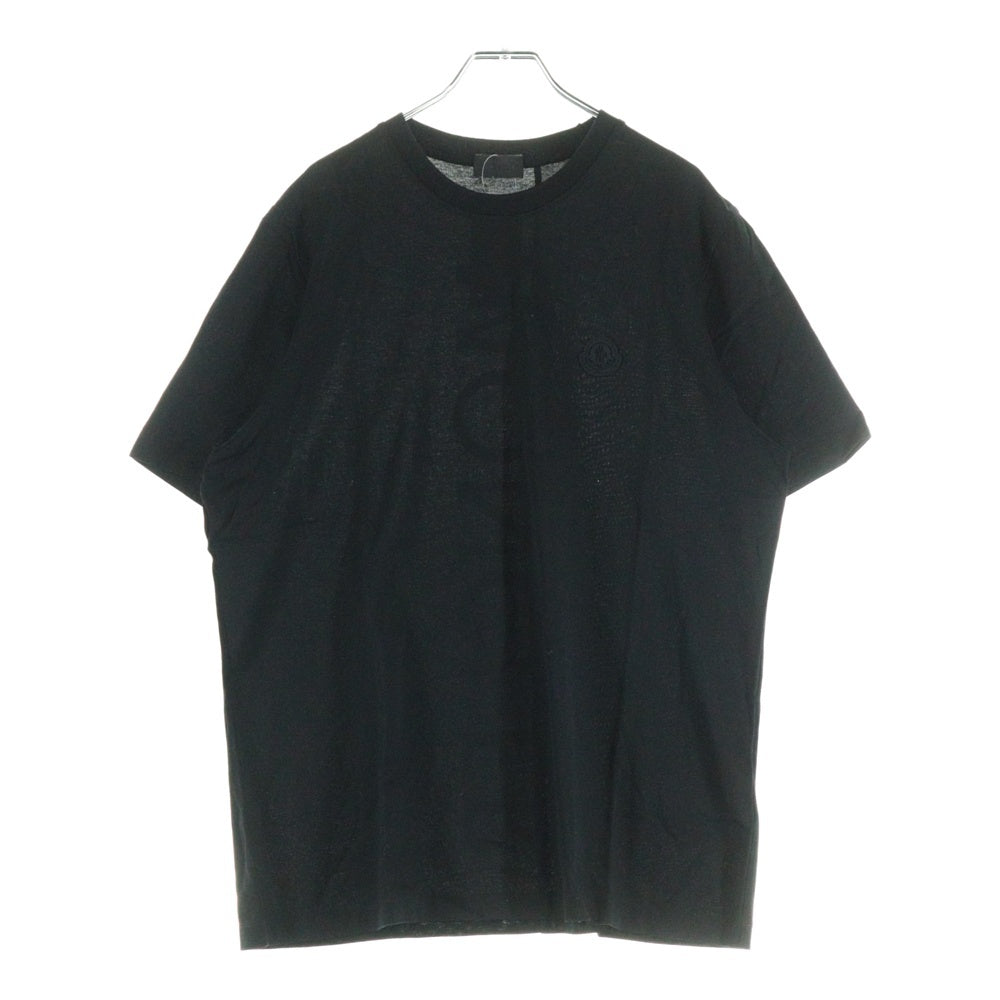MONCLER(モンクレール) 24SS ラバーワッペンロゴ クルーネック 半袖Tシャツ カットソー ブラック J10918C00059 8390Y
