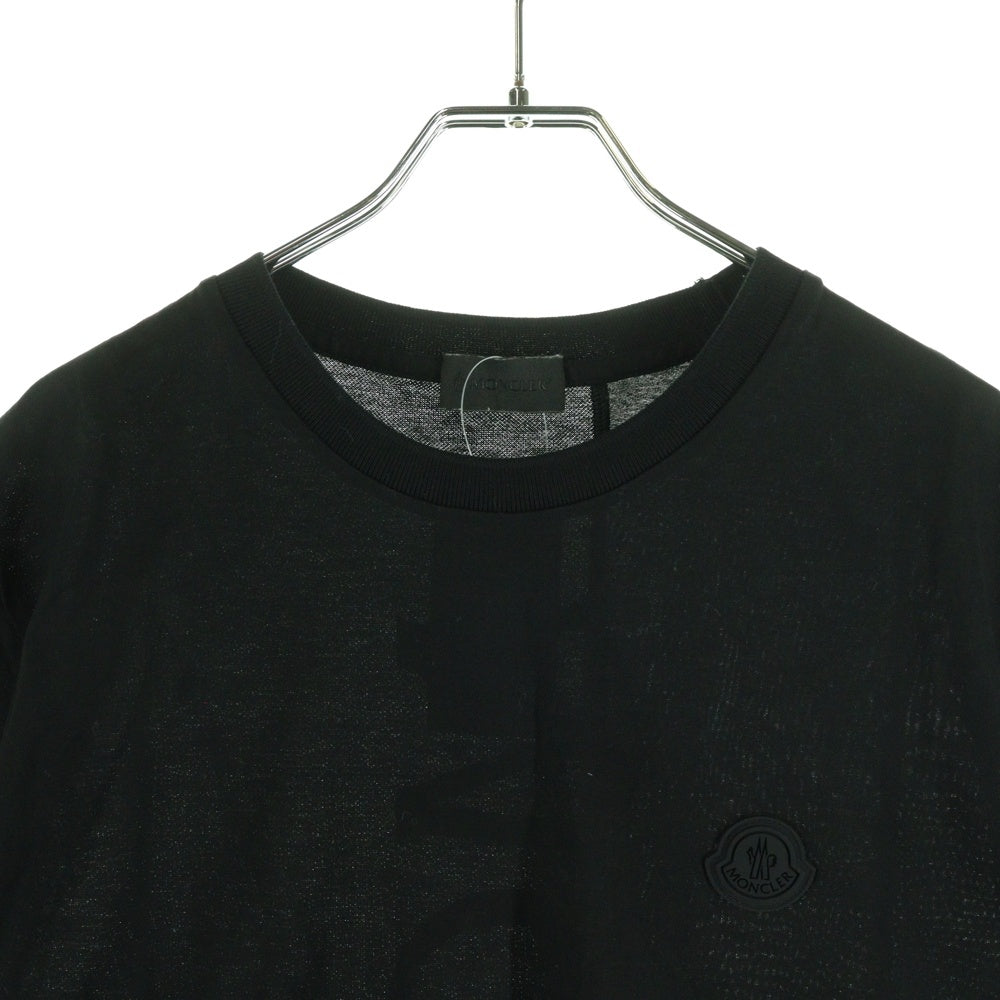 MONCLER(モンクレール) 24SS ラバーワッペンロゴ クルーネック 半袖Tシャツ カットソー ブラック J10918C00059 8390Y