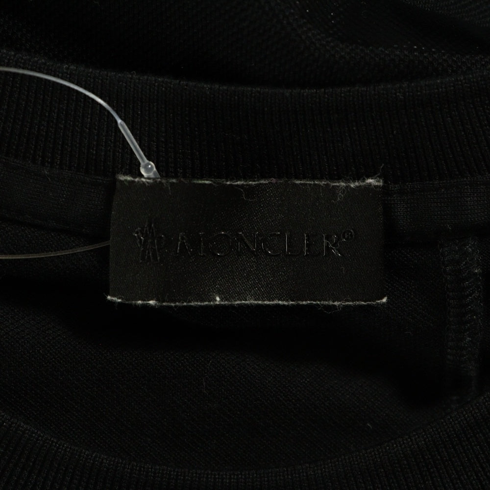 MONCLER(モンクレール) 24SS ラバーワッペンロゴ クルーネック 半袖Tシャツ カットソー ブラック J10918C00059 8390Y