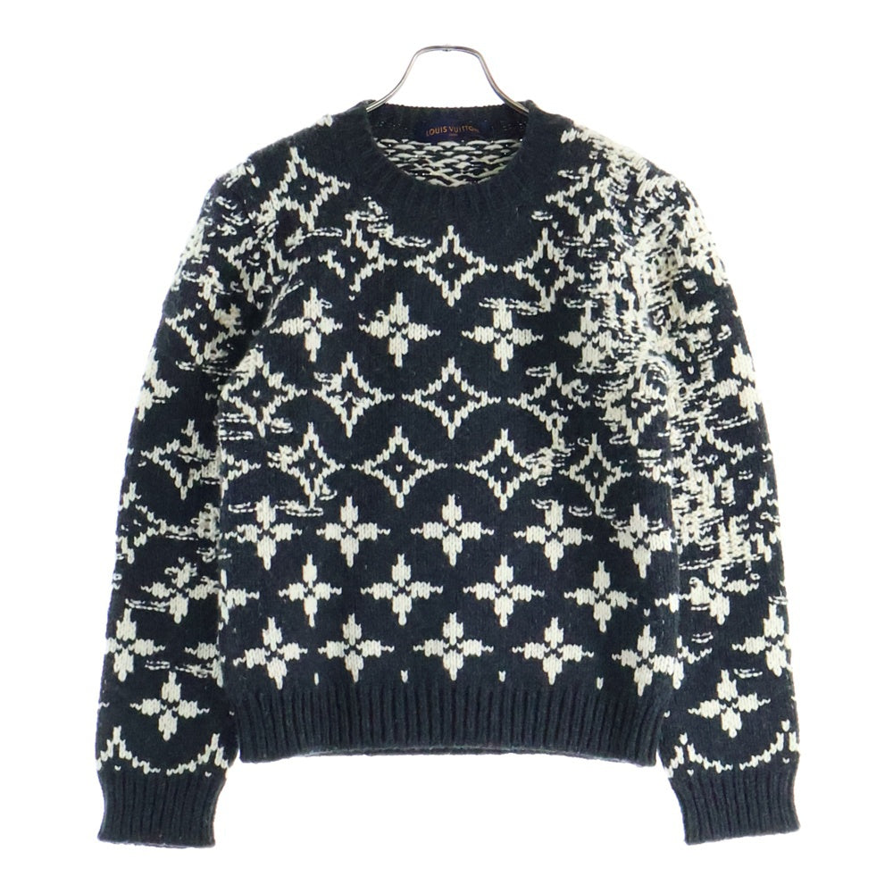 LOUIS VUITTON(ルイヴィトン) 20AW ディストーテッドモノグラム ニットセーター ブラック RM202 TPA HJN85W