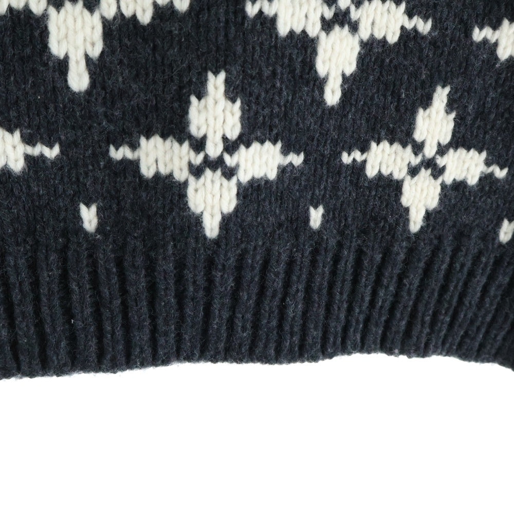 LOUIS VUITTON(ルイヴィトン) 20AW ディストーテッドモノグラム ニットセーター ブラック RM202 TPA HJN85W