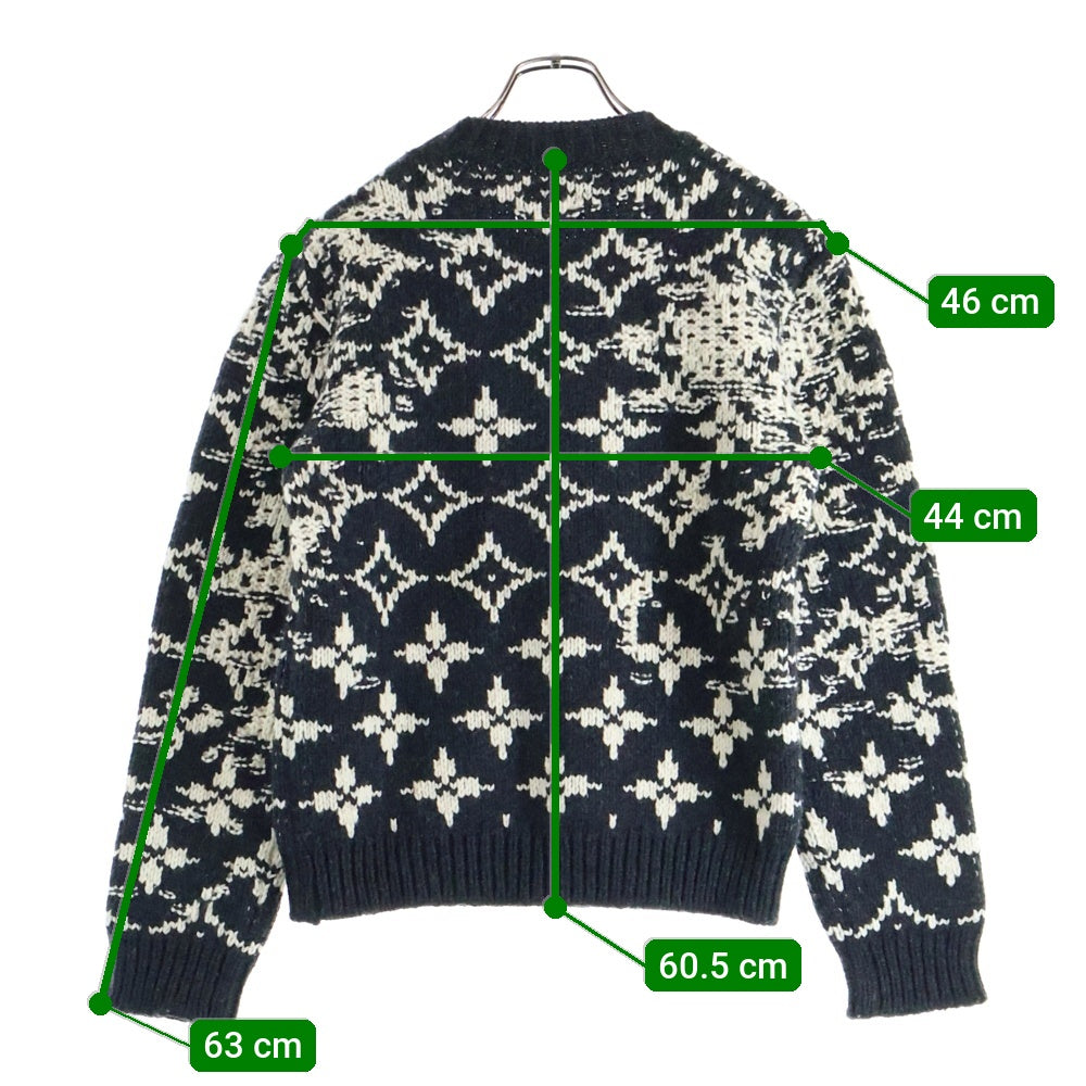 LOUIS VUITTON(ルイヴィトン) 20AW ディストーテッドモノグラム ニットセーター ブラック RM202 TPA HJN85W