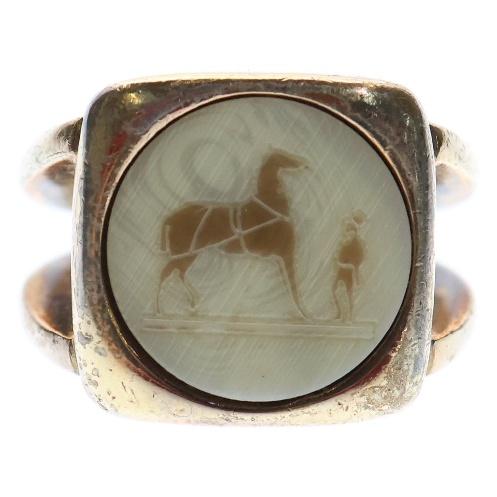 HERMES(エルメス) コロゾ リング 指輪 ゴールド×ブラウン×ホワイト GP