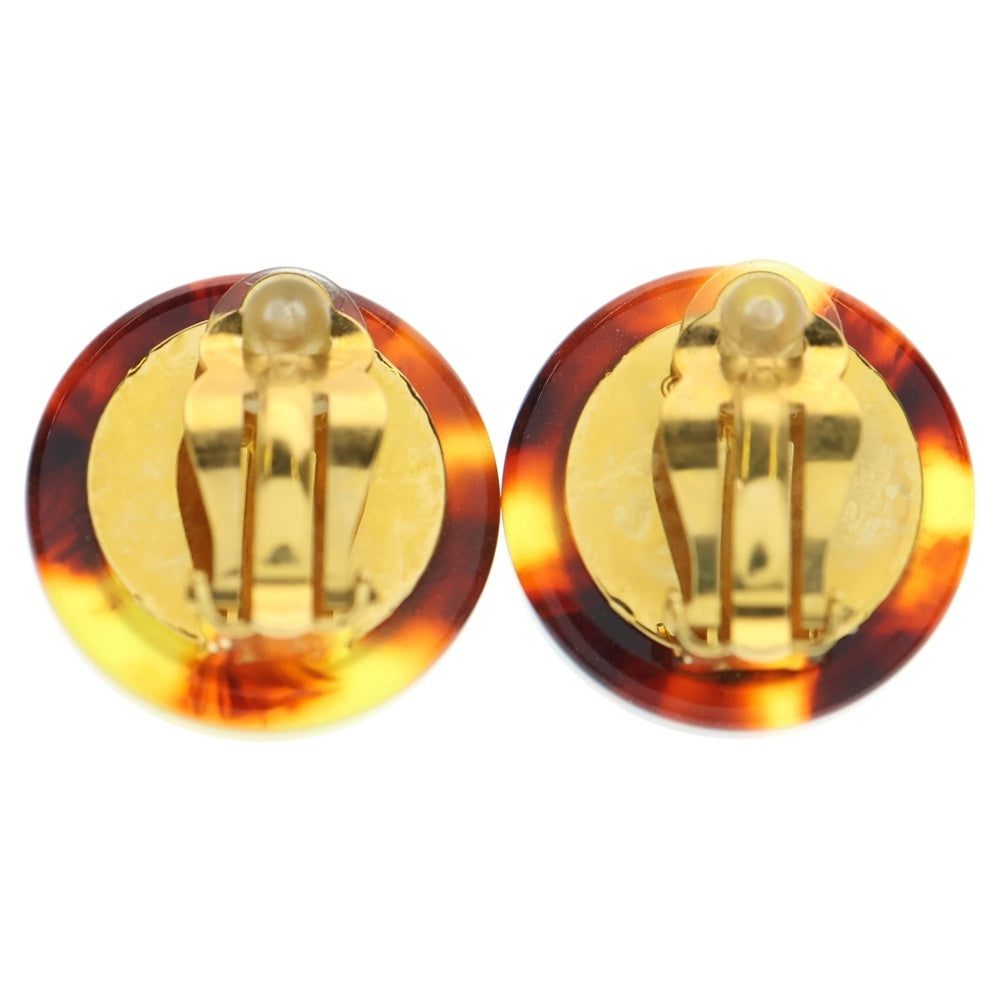 CHANEL(シャネル) ココマーク パールイヤリング ゴールド金具 ホワイト×ブラウン GP 97A