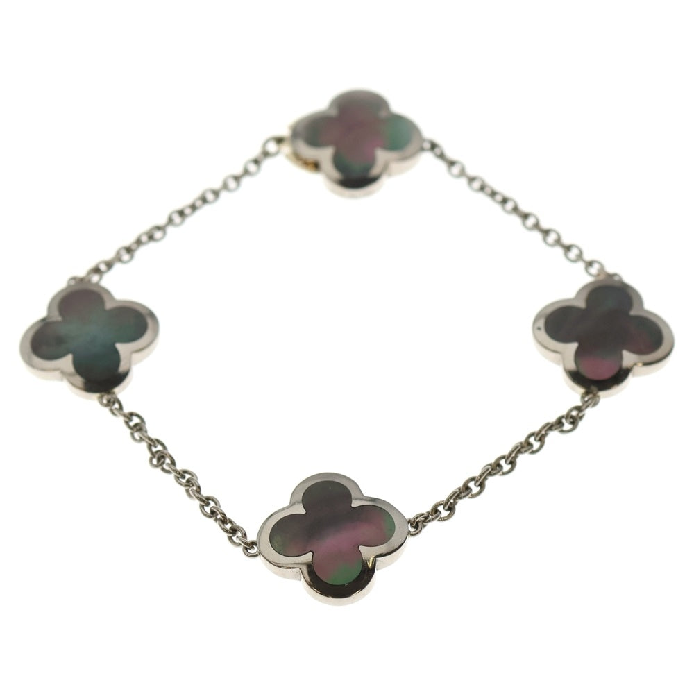 Van Cleef & Arpels(ヴァンクリーフアンドアーペル) ピュアアルハンブラ ブラックマザーオブパール 4Pモチーフ ブレスレット Au750 K18 WG ホワイトゴールド