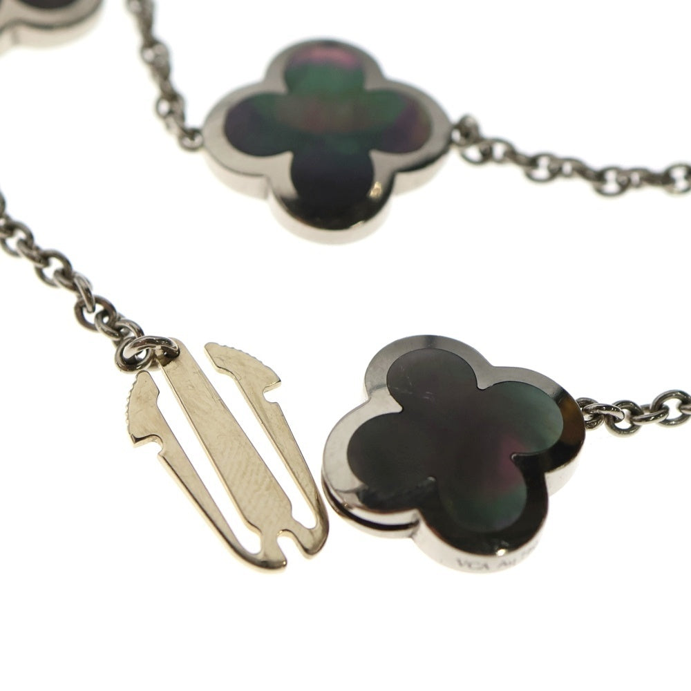 Van Cleef & Arpels(ヴァンクリーフアンドアーペル) ピュアアルハンブラ ブラックマザーオブパール 4Pモチーフ ブレスレット Au750 K18 WG ホワイトゴールド