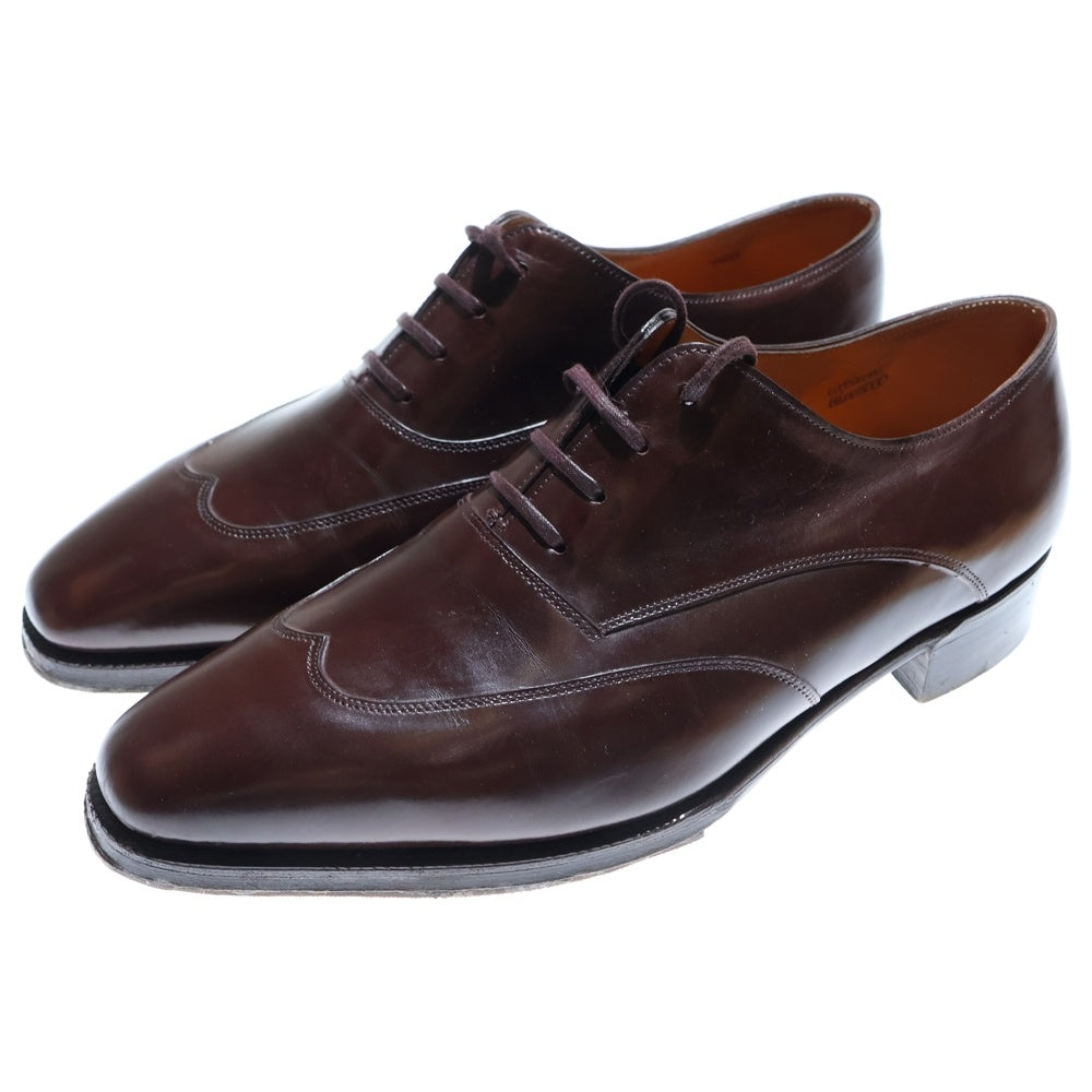 JOHN LOBB(ジョンロブ) WOODCOTE ウッドコート プレステージライン ウィングチップ レザー レースアップ ローカット ドレス ビジネス シューズ ブラウン 8000