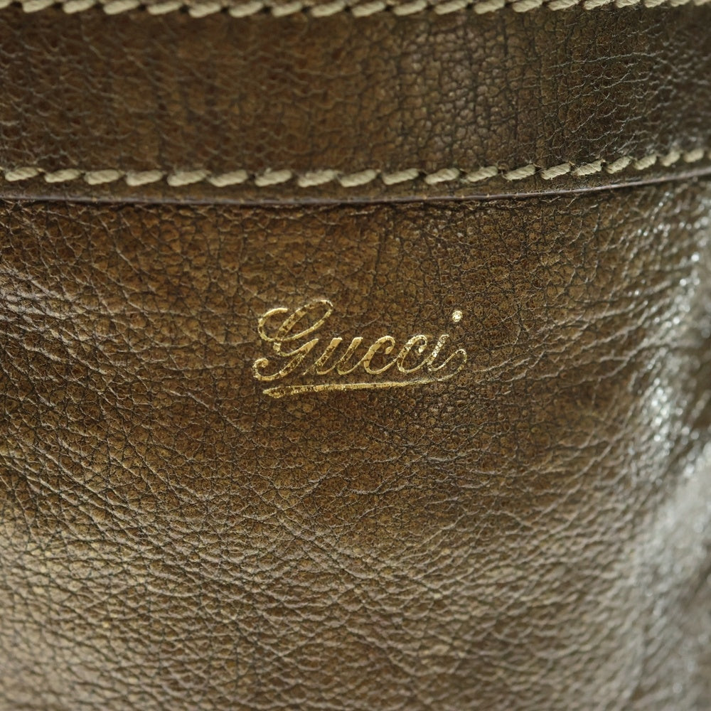 GUCCI(グッチ) ホースビット チェーントートバッグ ハンドバッグ ブラウン レザー 154980 ゴールド金具