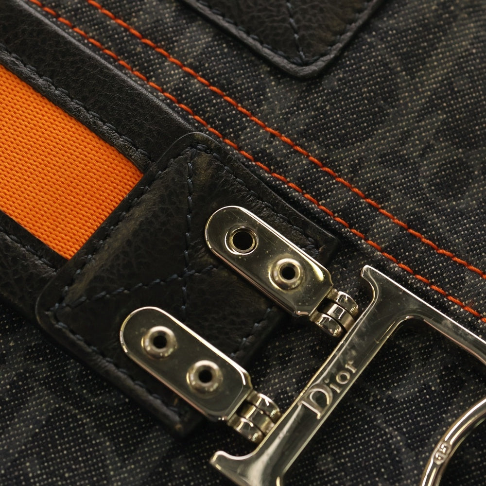 DIOR(ディオール) フライトライン トートバッグ ハンドバッグ ネイビー×オレンジ キャンバス×レザー 01-ru-1005