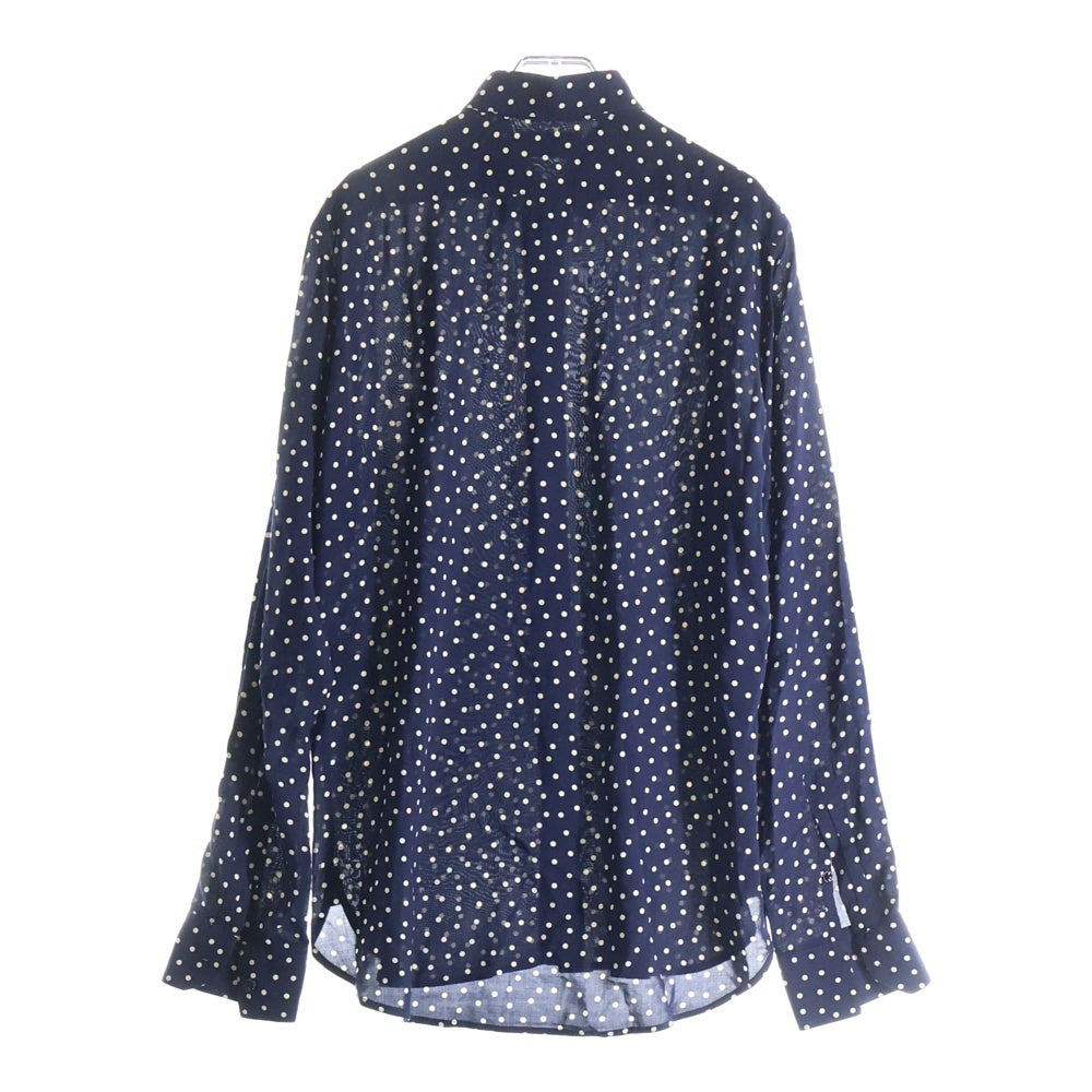SAINT LAURENT PARIS(サンローランパリ) 16SS ポルカドット長袖シャツ ネイビー 376916