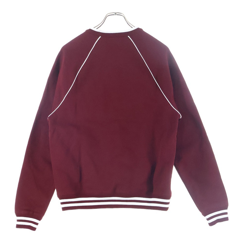GUCCI(グッチ) インターロッキングG ワッペンロゴ クルーネック ラグランスリーブ プルオーバースウェットトレーナー バーガンディー 795513