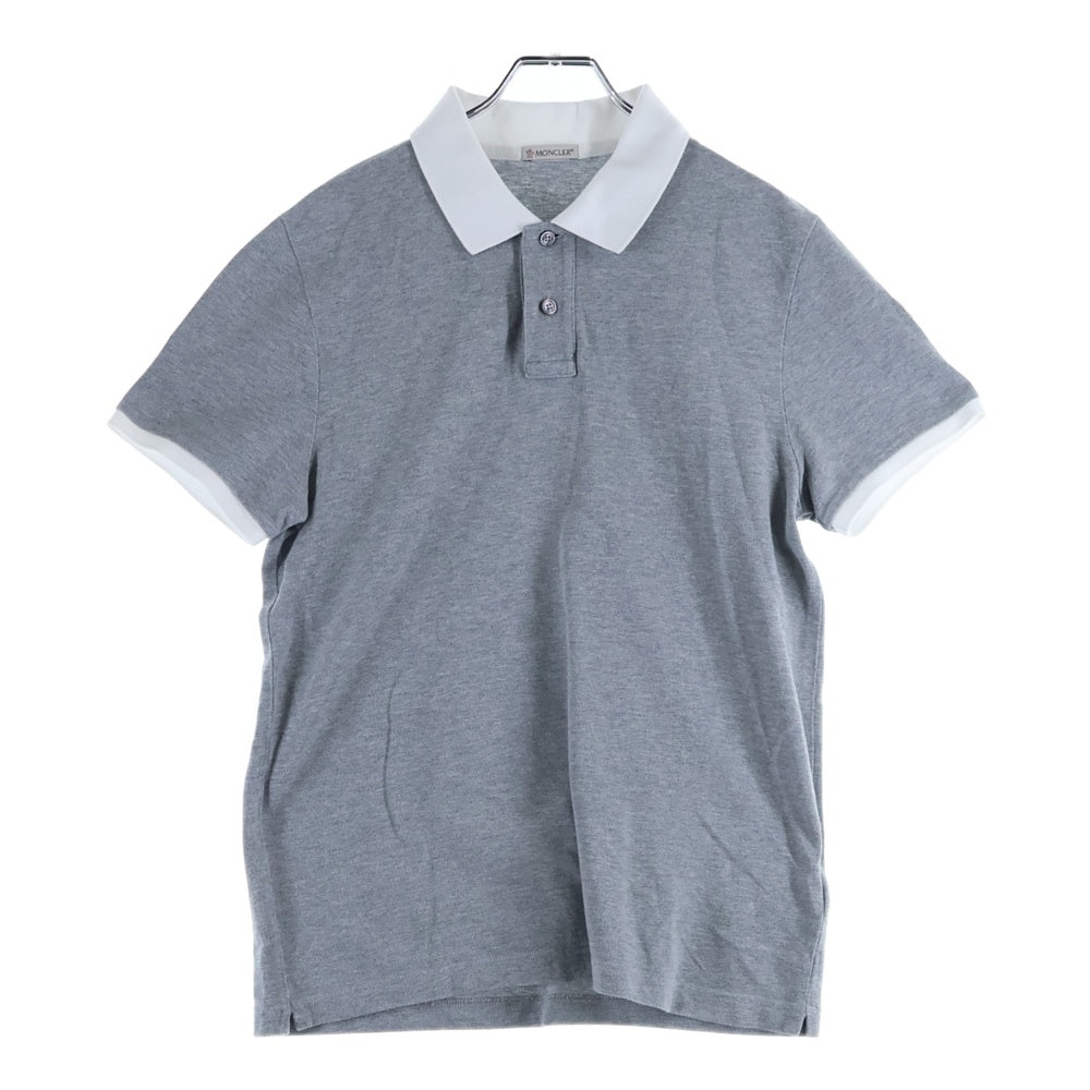 MONCLER(モンクレール) 17SS ワッペンロゴ コットン 半袖ポロシャツ グレー/ホワイト C10918309850 84556