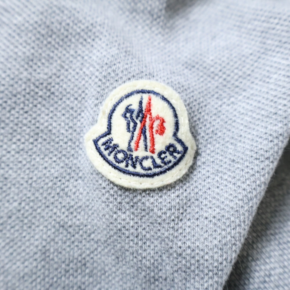 MONCLER(モンクレール) 17SS ワッペンロゴ コットン 半袖ポロシャツ グレー/ホワイト C10918309850 84556