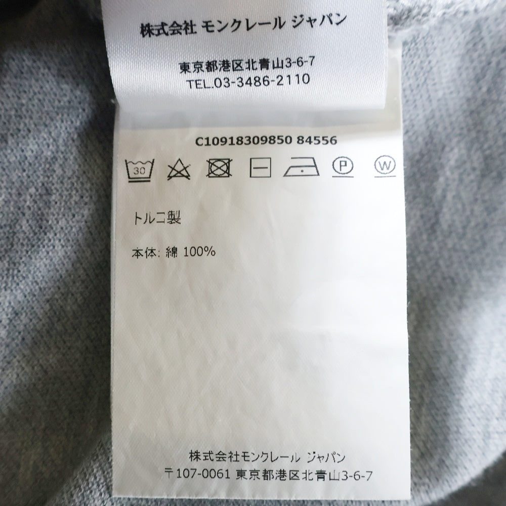 MONCLER(モンクレール) 17SS ワッペンロゴ コットン 半袖ポロシャツ グレー/ホワイト C10918309850 84556