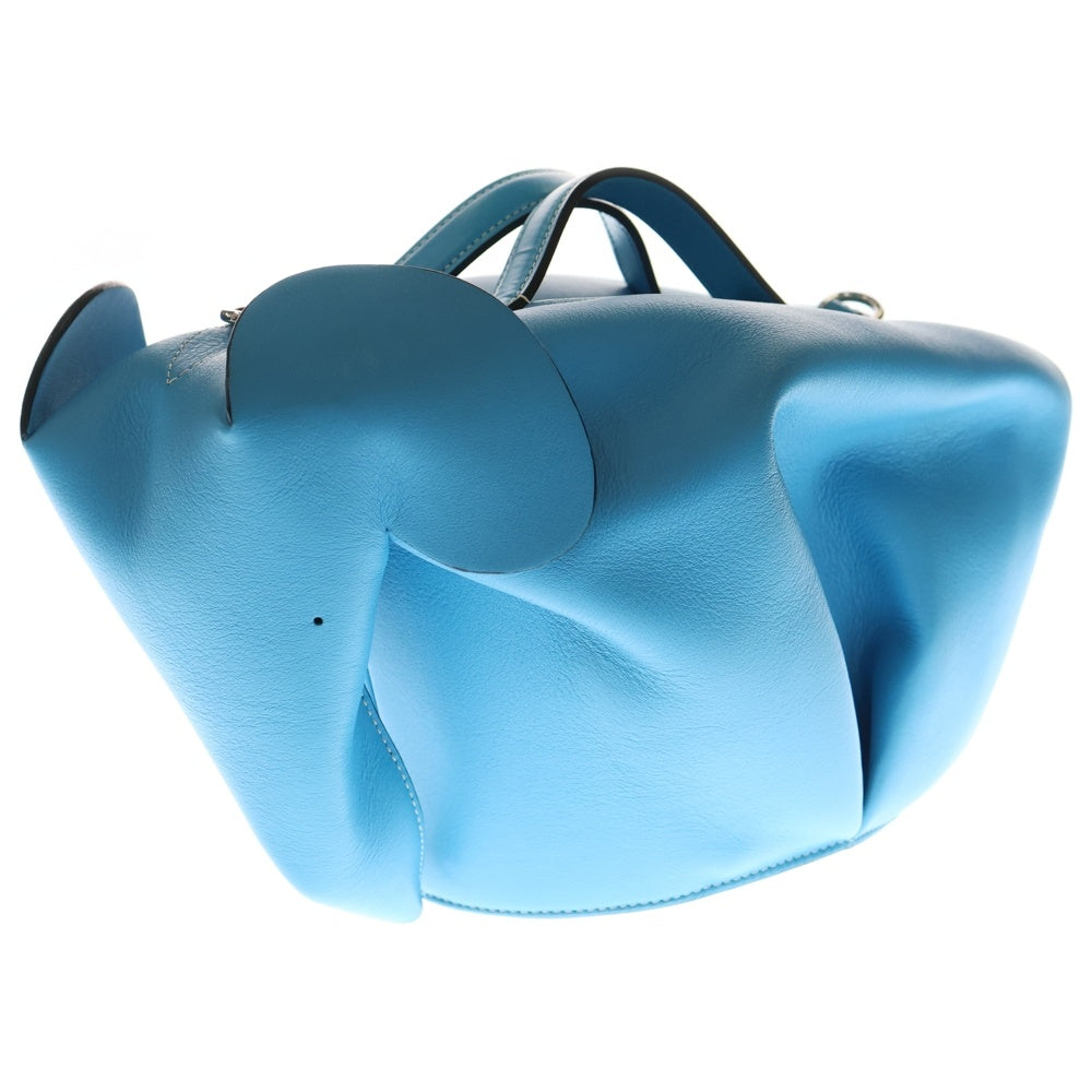 LOEWE(ロエベ) 2WAYショルダーバッグ ハンドバッグ ラージ ブルー レザー シアン