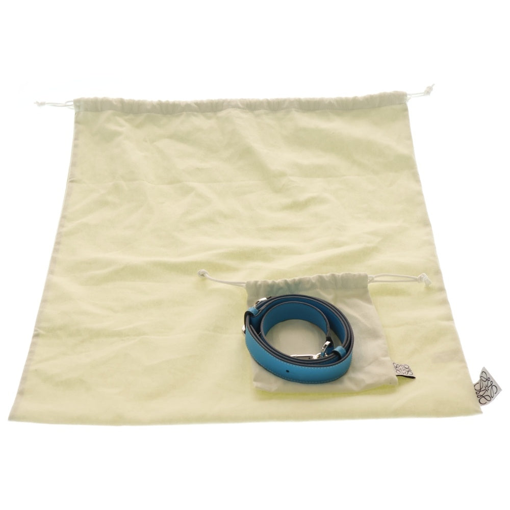 LOEWE(ロエベ) 2WAYショルダーバッグ ハンドバッグ ラージ ブルー レザー シアン