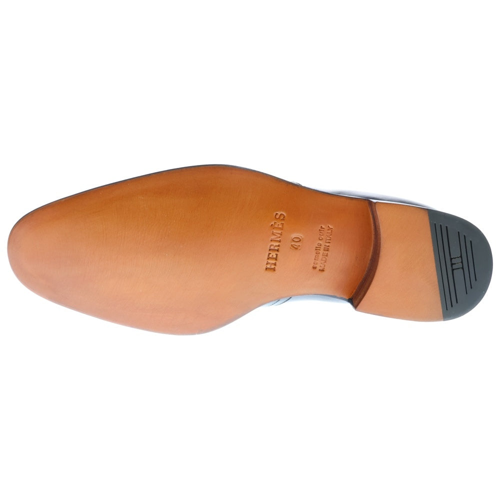 HERMES(エルメス) レザー サイドジップ プレーントゥ ショートブーツ シューズ ブラック