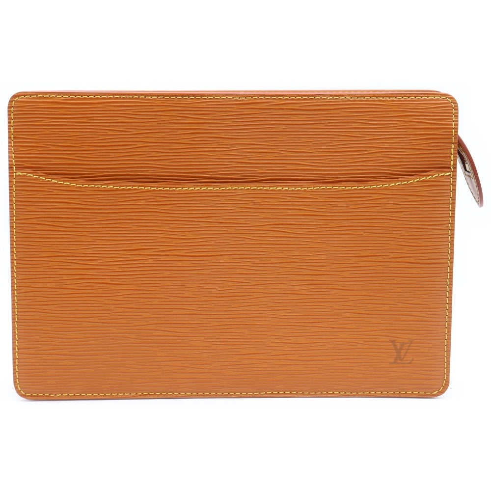 LOUIS VUITTON(ルイヴィトン) エピ ポシェットオム クラッチバッグ セカンドバッグ ケース ポーチ オレンジブラウン ジパングゴールド M52528 ゴールド金具
