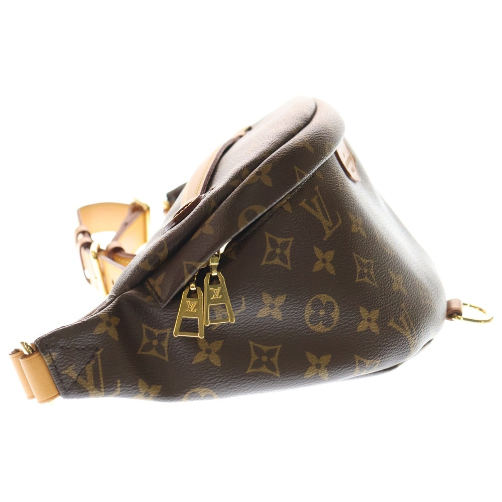 LOUIS VUITTON(ルイヴィトン) モノグラム バムバック ボディバッグ ウエストバッグ ショルダーバッグ ブラウン レザー×PVC M43644 ゴールド金具