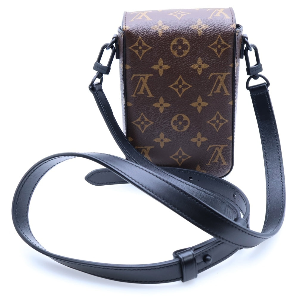 LOUIS VUITTON(ルイヴィトン) モノグラムマカサ Sロック ヴェルティカル・ウェアラブル ウォレット ショルダーバッグ ミニバッグ ブラウン PVC×レザー M81522 ブラック金具 レディース