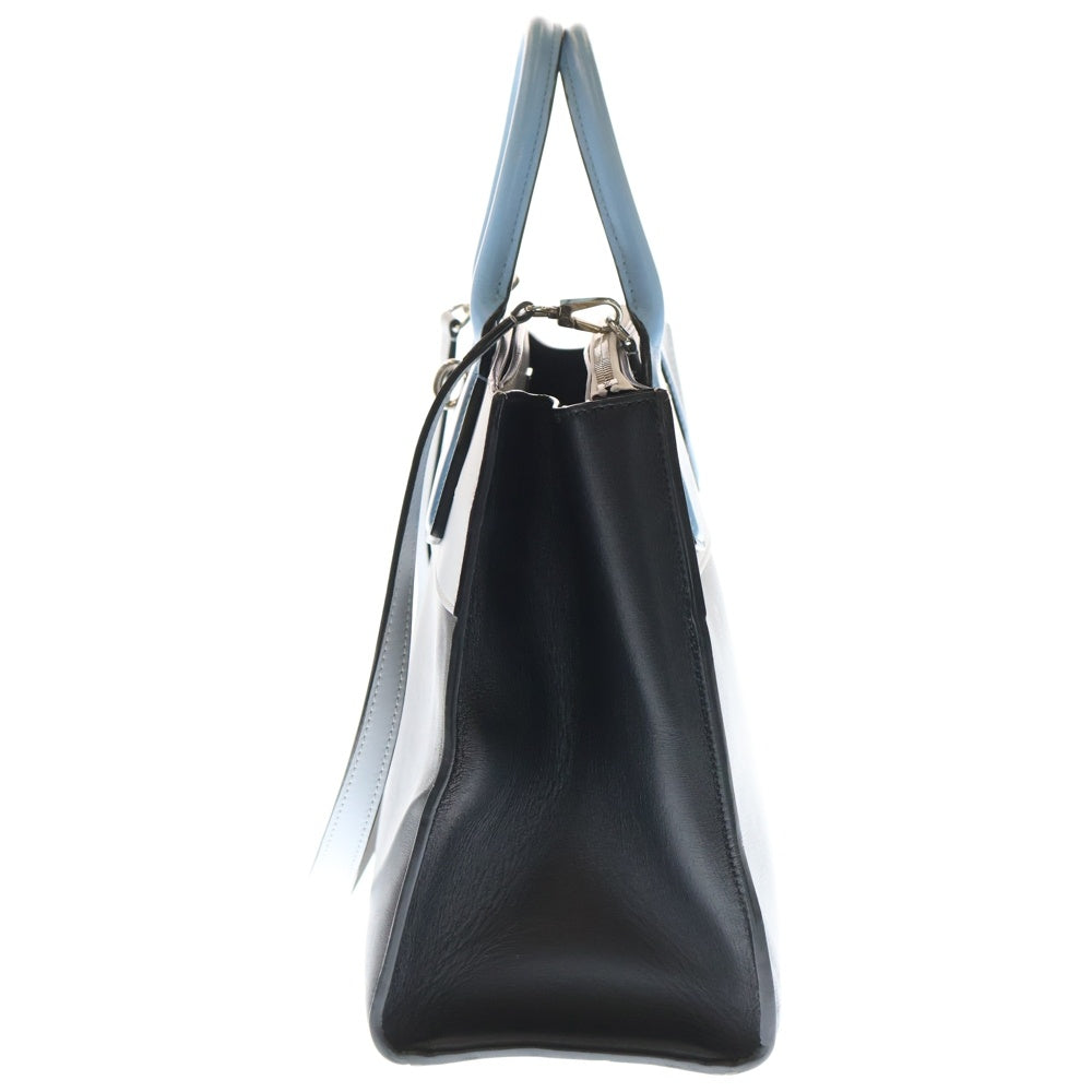 LOUIS VUITTON(ルイヴィトン) カーフレザー シティスティーマーMM 2WAYバッグ ハンドバッグ ショルダーバッグ ライトブルー×ブラック M42435 シルバー金具