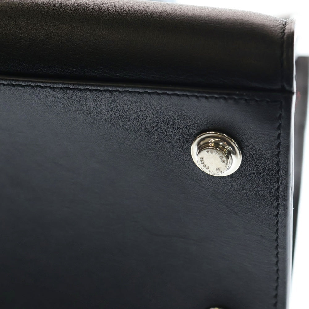 LOUIS VUITTON(ルイヴィトン) カーフレザー シティスティーマーMM 2WAYバッグ ハンドバッグ ショルダーバッグ ライトブルー×ブラック M42435 シルバー金具