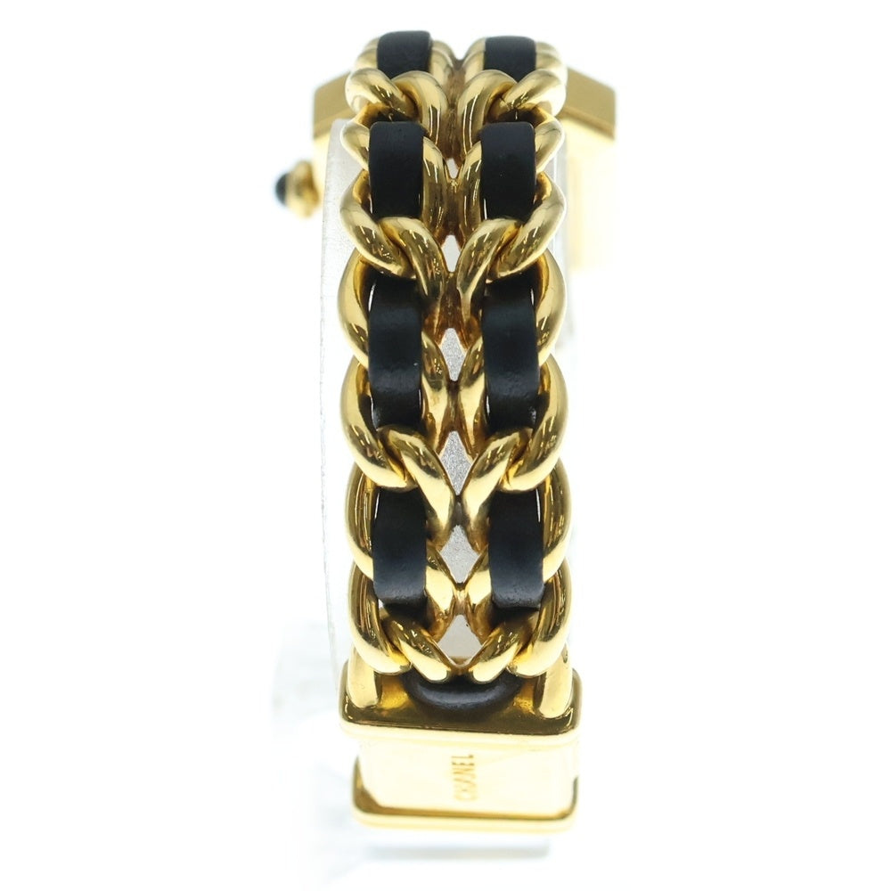 CHANEL(シャネル) プルミエールM 黒文字盤 GP×革/QZ H0001 腕時計 レディース