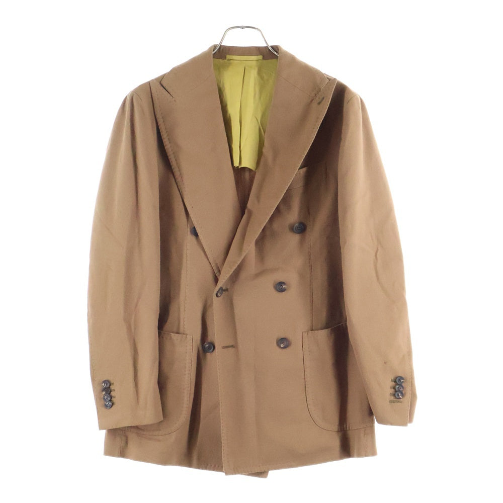 STILE LATINO(スティレラティーノ) コットン ダブルブレスト ピークドラペル テーラードジャケット ブラウン GULEO659