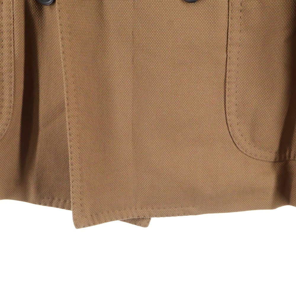 STILE LATINO(スティレラティーノ) コットン ダブルブレスト ピークドラペル テーラードジャケット ブラウン GULEO659