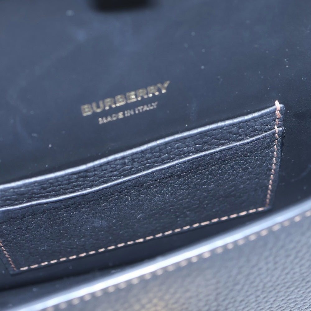 BURBERRY(バーバリー) TBロゴ ショルダーバッグ ハンドバッグ ブラック レザー 8063125 レディース