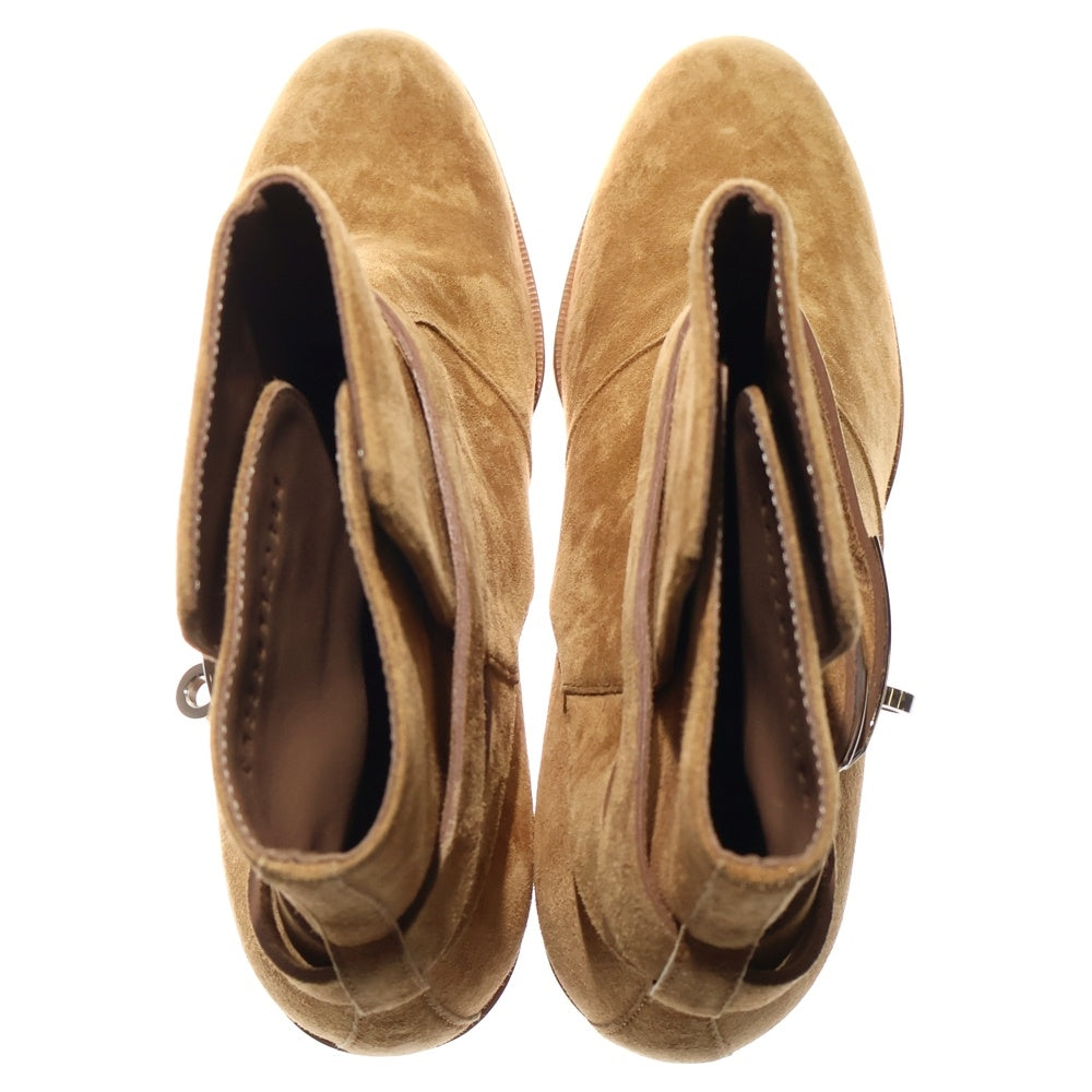 HERMES エルメス ブーツ　レザー スエード22.5cm 内側ボア HERMES(エルメス) ケリーブーツ ネオ スエードレザー ヒール