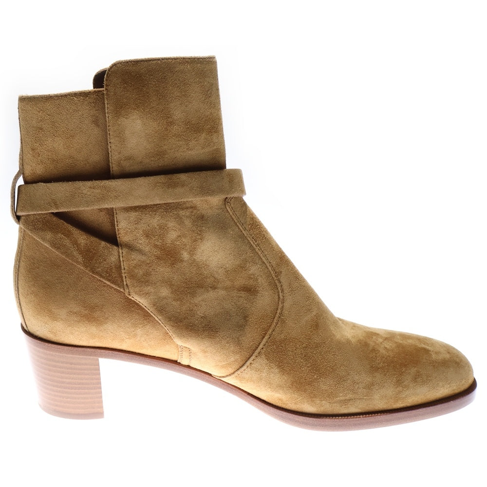 HERMES(エルメス) ケリーブーツ ネオ スエードレザー ヒール ハイカットシューズ ショートブーツ シルバー金具 ブラウン レディース