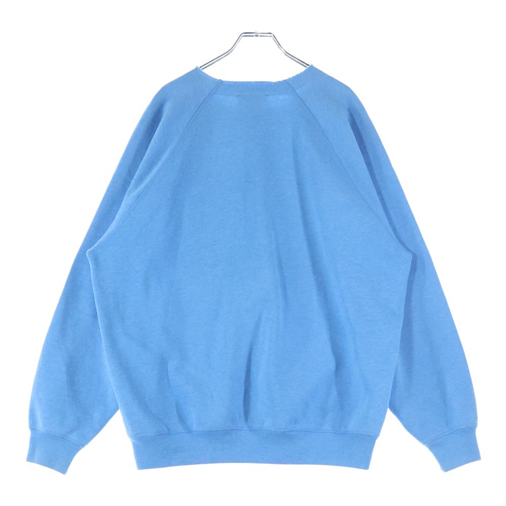 Acne Studios(アクネ ストゥディオズ) 19AW ビデオ ロゴ グラフィックプリント カットオフ クルーネック ラグランスリーブ プルオーバースウェット トレーナー ライトブルー FN-MN-SWEA000052