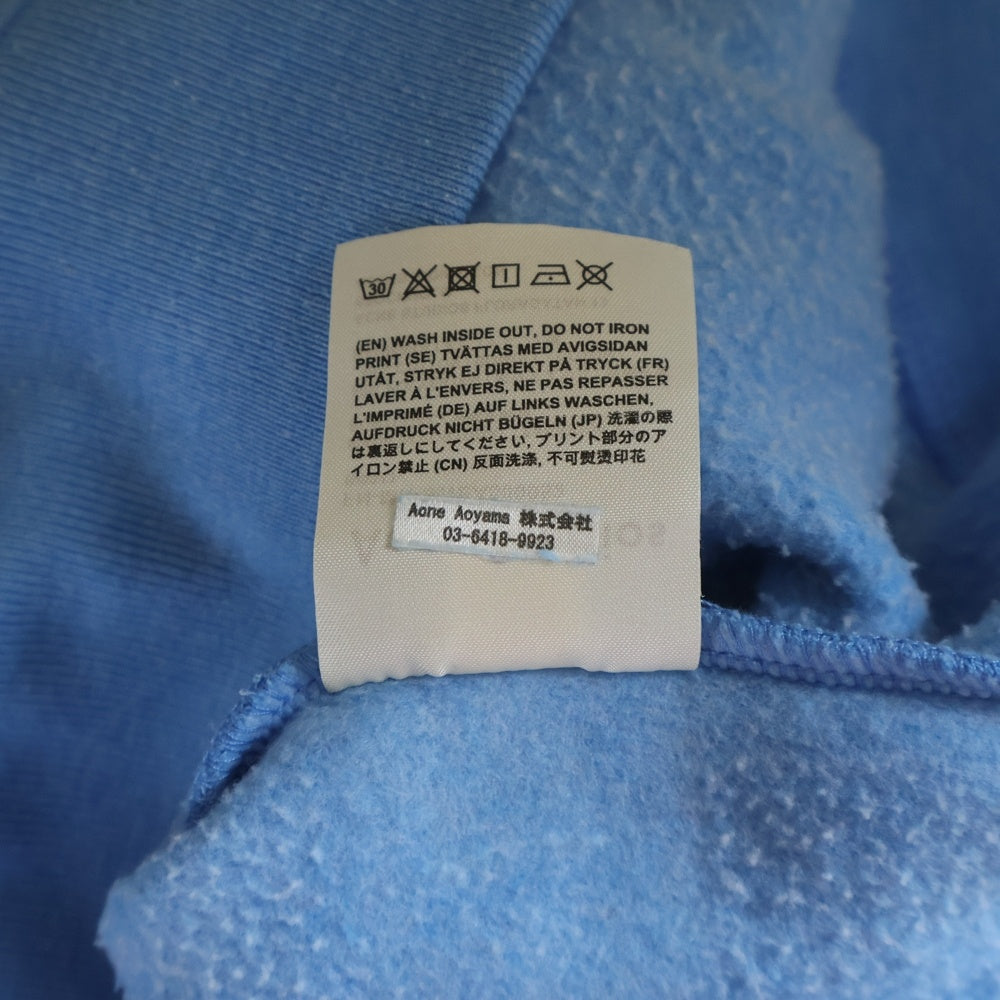 Acne Studios(アクネ ストゥディオズ) 19AW ビデオ ロゴ グラフィックプリント カットオフ クルーネック ラグランスリーブ プルオーバースウェット トレーナー ライトブルー FN-MN-SWEA000052