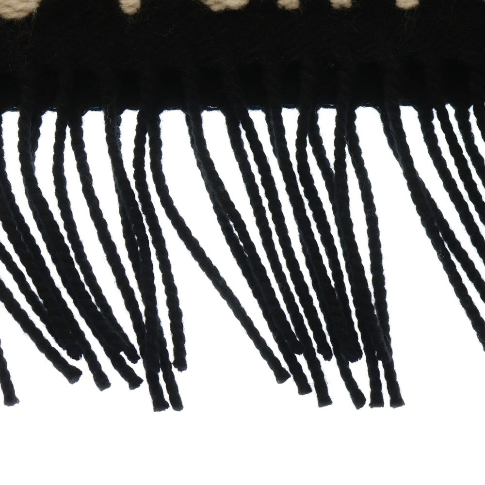 LOUIS VUITTON(ルイヴィトン) LV 3D モノグラム パターン カシミヤ ウール マフラー LVスキー M90816 ブラック×ホワイト レディース