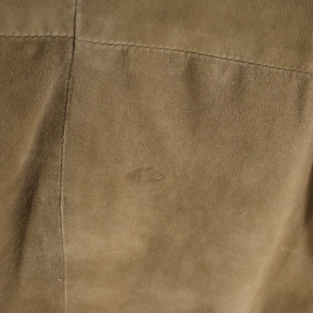 HERMES(エルメス) マルジェラ期 ラムスキン スエードレザー オープンカラー 長袖 シャツジャケット ブラウン レディース