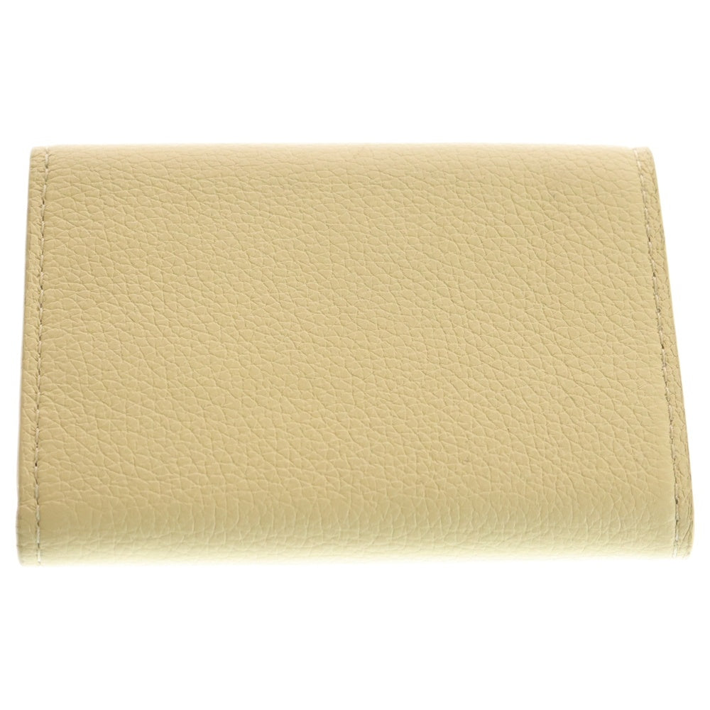 LOUIS VUITTON(ルイヴィトン) LVシグネチャー ポルトフォイユロックミニ バナナ コンパクトウォレット 三つ折り財布 コインケース ライトイエロー レザー M68483 シルバー金具 レディース