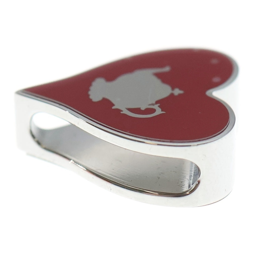 HERMES(エルメス) ツイリーリング ティータイム ハート スカーフリング メタル シルバー/レッド レディース