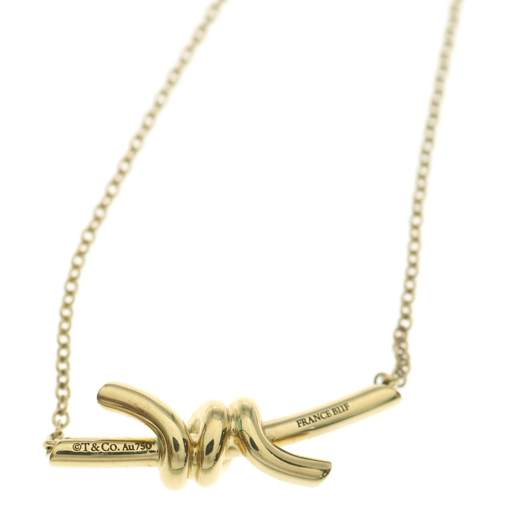 TIFFANY & Co.(ティファニー) ノット スモール ペンダント ネックレス K18YG イエローゴールド レディース
