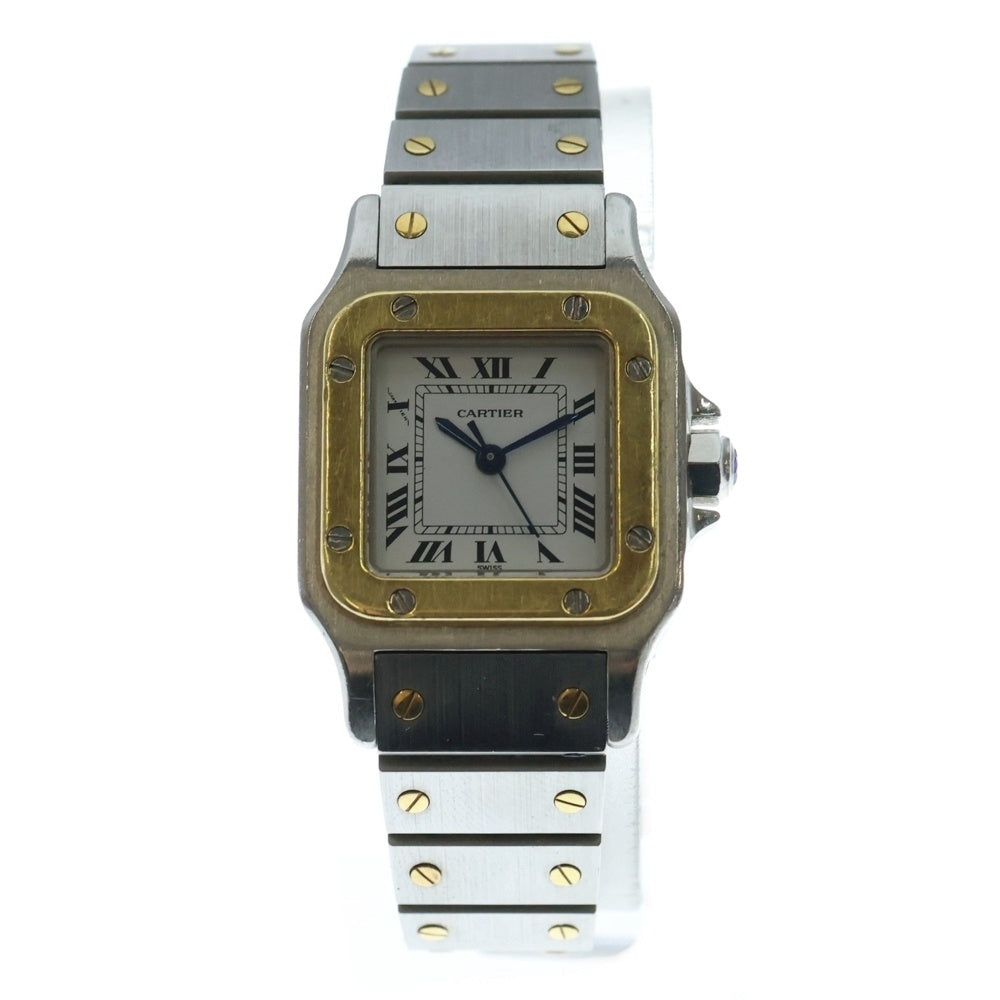 Cartier(カルティエ) サントス ガルべ SM 白文字盤 ステンレス イエローゴールド 自動巻き SSxYG/AT 腕時計 レディース