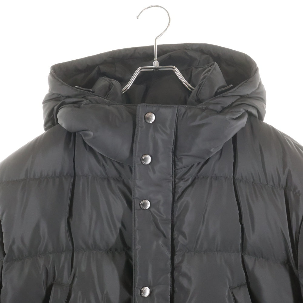 PRADA(プラダ) 22AW トライアングルロゴプレート ナイロン フーデッド ジップアップ ダウン ジャケット ブラック SGH589 レディース