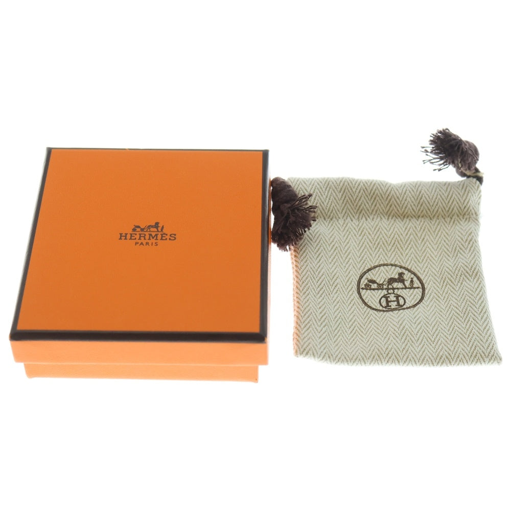 HERMES(エルメス) メドール・ガイネ PM ピアス ブラウン×ベージュ ステンレス×ヴォースイフト アクセサリー レディース