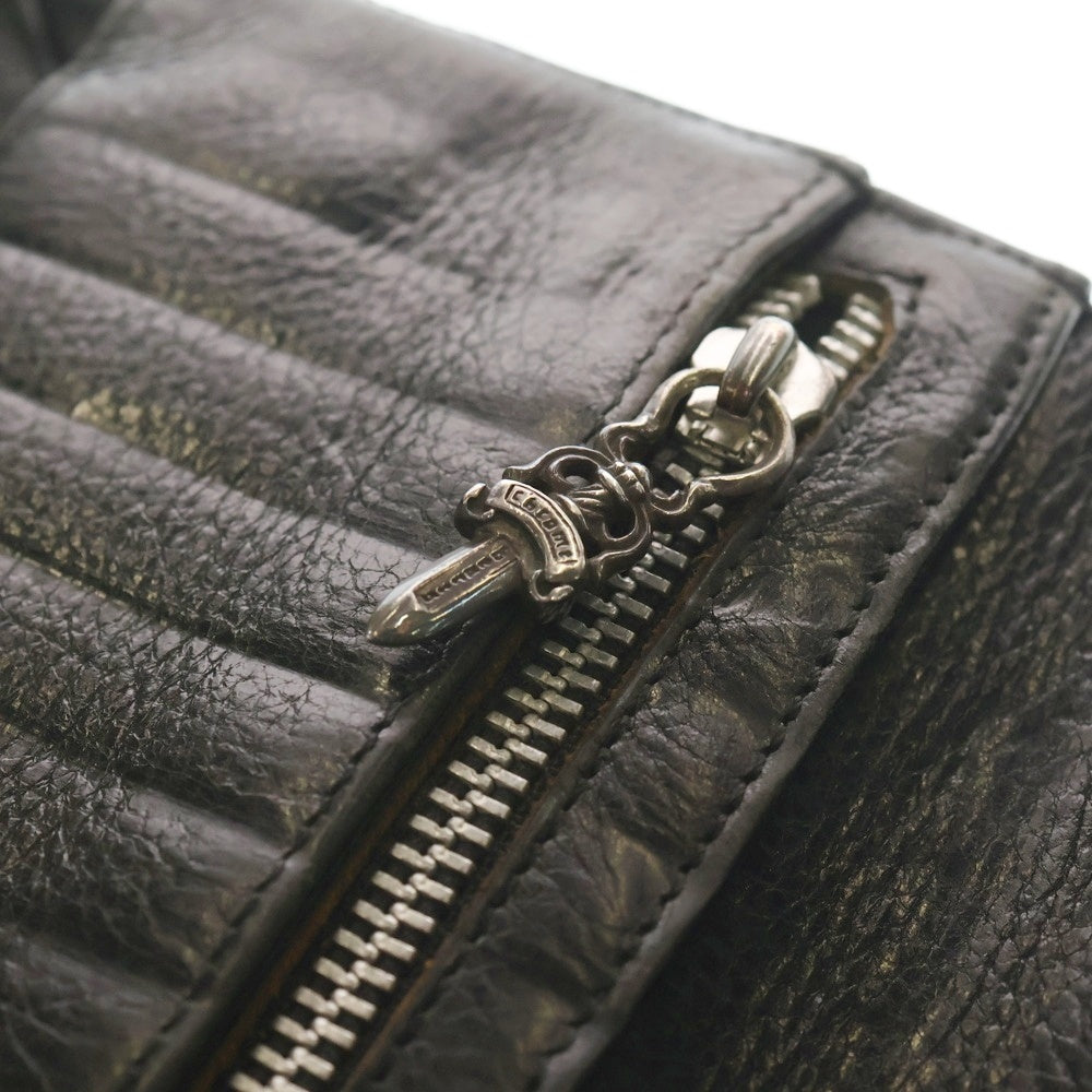 CHROME HEARTS(クロムハーツ) WAVE ウェーブ レザーウォレット 財布 ブラックBCA37