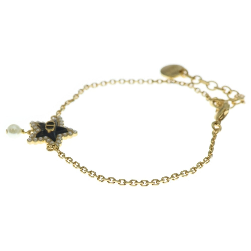 Christian Dior(クリスチャンディオール) プチ CD ラッキーバロック スター ブレスレット パール ゴールド×ブラック B2666WOMVE