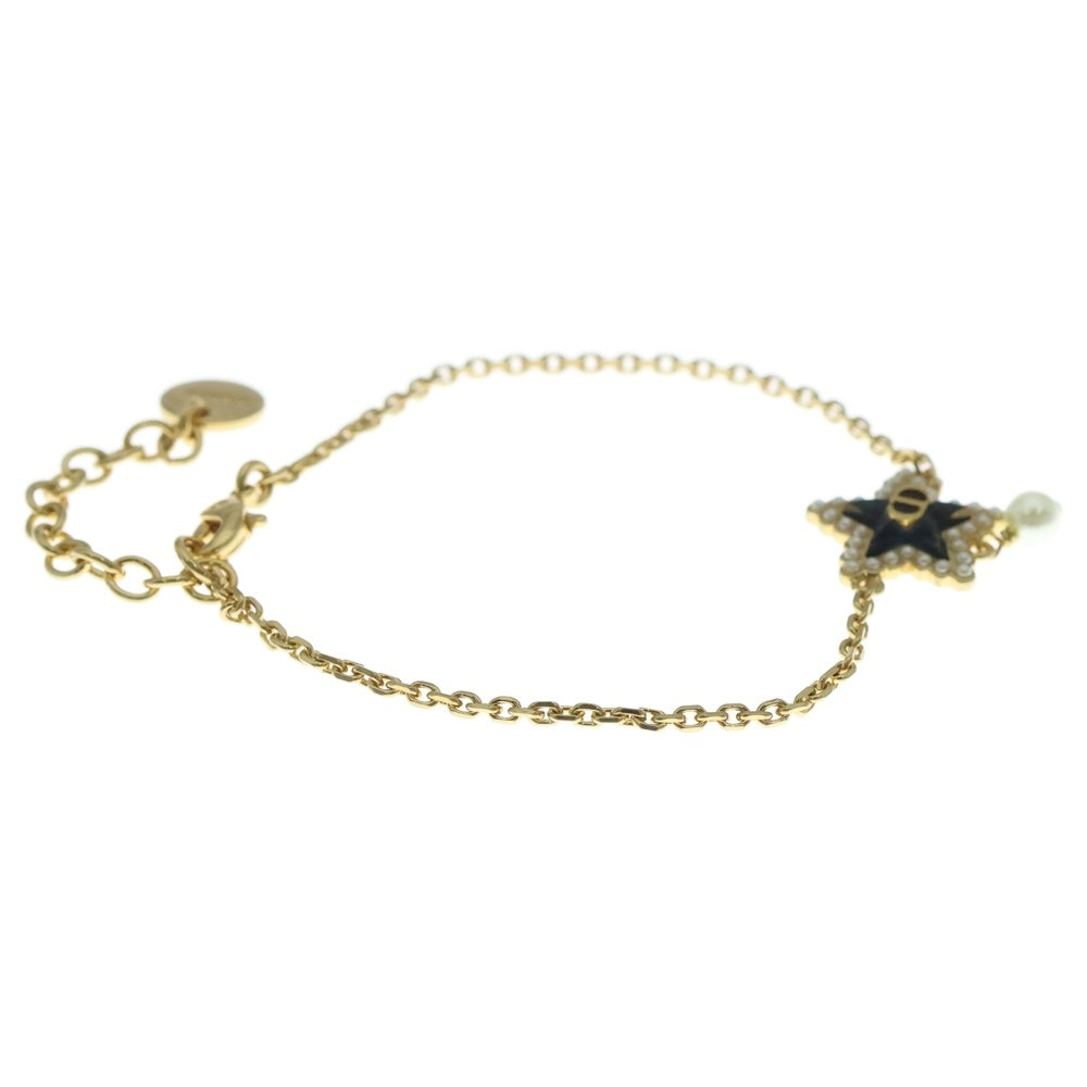 Christian Dior(クリスチャンディオール) プチ CD ラッキーバロック スター ブレスレット パール ゴールド×ブラック B2666WOMVE