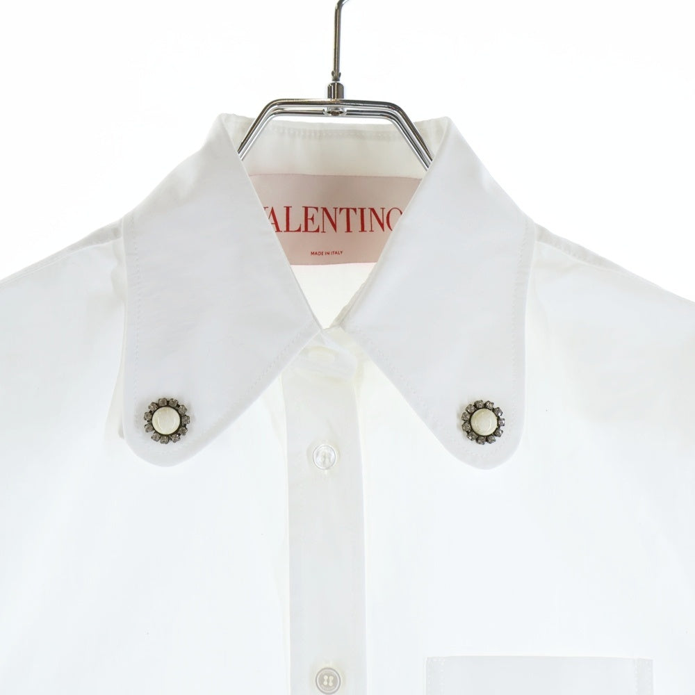 VALENTINO(ヴァレンティノ) エンベリッシュド コットン ポプリン シャツ ホワイト 6B3AB7805A6 レディース
