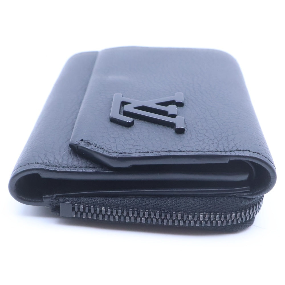 LOUIS VUITTON(ルイヴィトン) LVアエログラム ポルトフォイユ・パイロット コンパクトウォレット 三つ折り財布 ブラック ノワール イニシャル レザー M81740 レディース